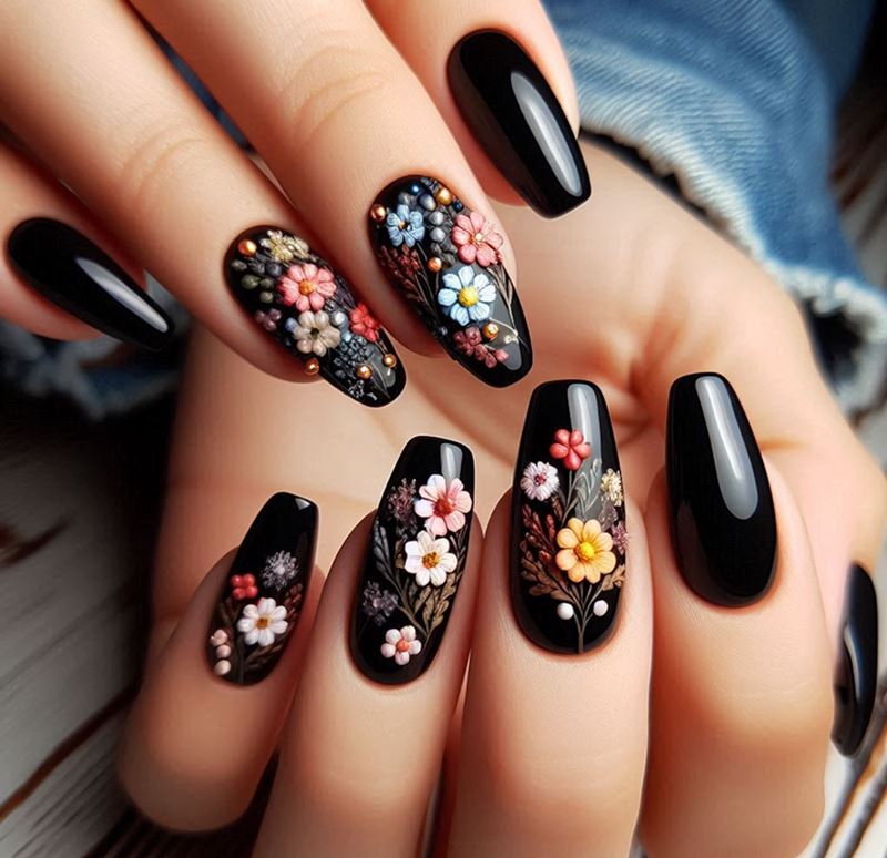 Unhas Decoradas Pretas